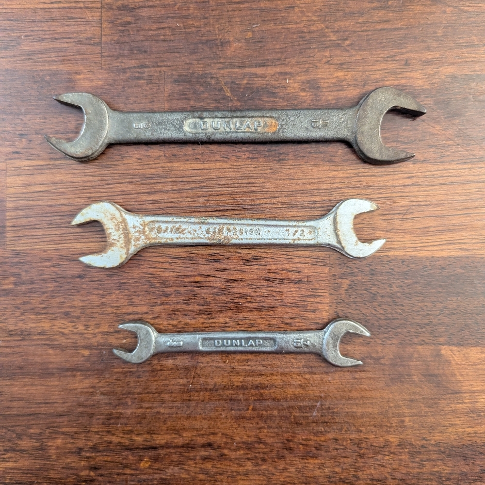 Vintage Dunlap 7/16" & 11/16" + Champion 9/16" - Forged In USA Wrench Set